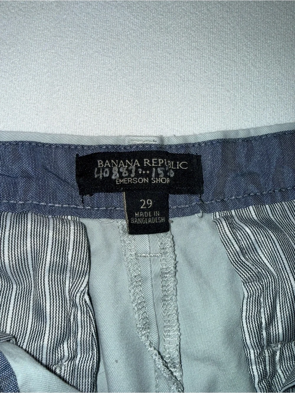 Banana Republic Men’s Emerson Short Light Blue Size 29 Flat Front Chino Shorts